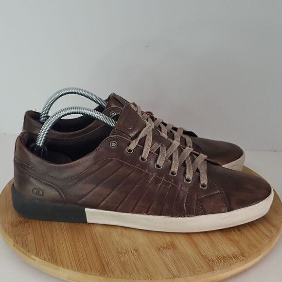 Democrata Men's Brown Leather Sneakers EU 43 - Picture 1 of 12